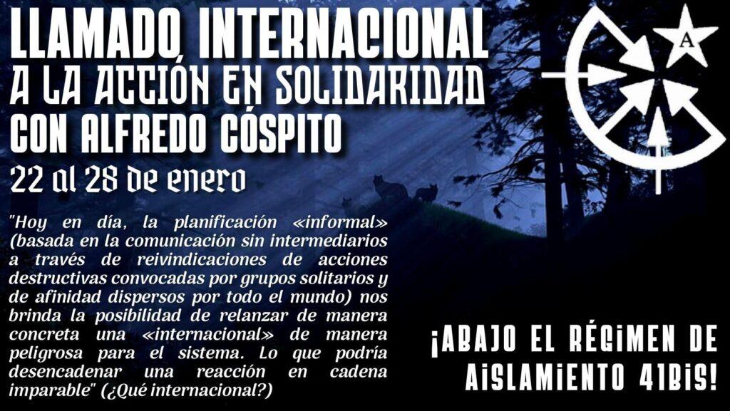 Llamado internacional a la acción en solidaridad con Alfredo Cóspito del 22 al 28 enero (ES/IT/PT/GR/EN +FR/DE)