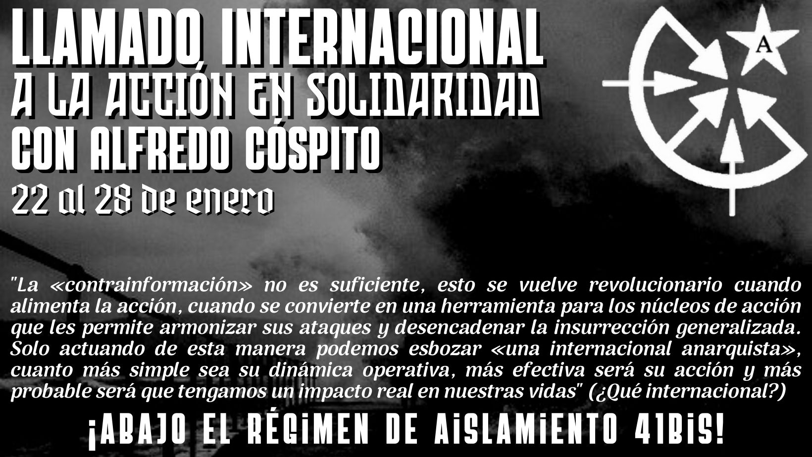Llamado internacional a la acción en solidaridad con Alfredo Cóspito – 22 al 28 enero