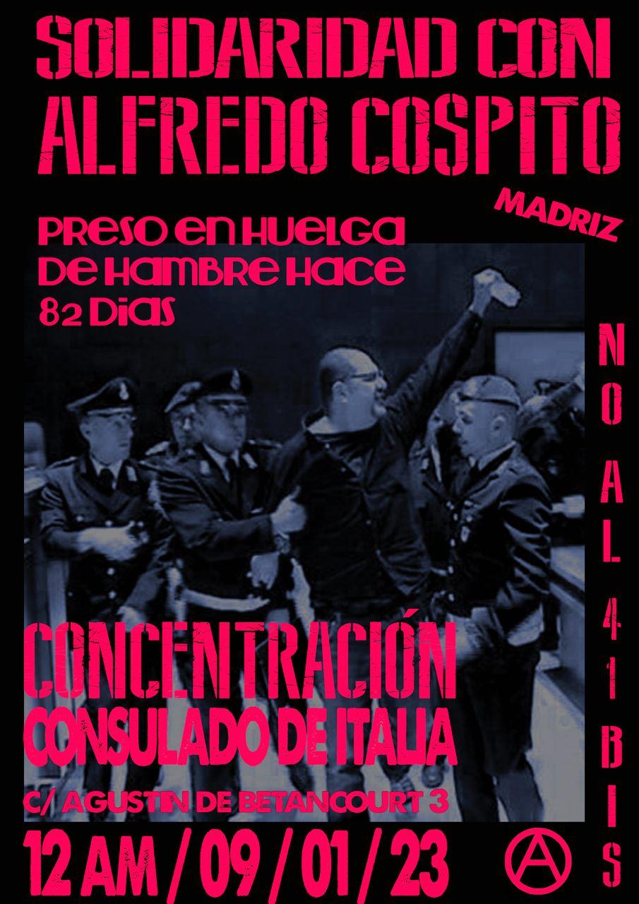 Madrid: concentración en el consulado de Italia (9/01/23)
