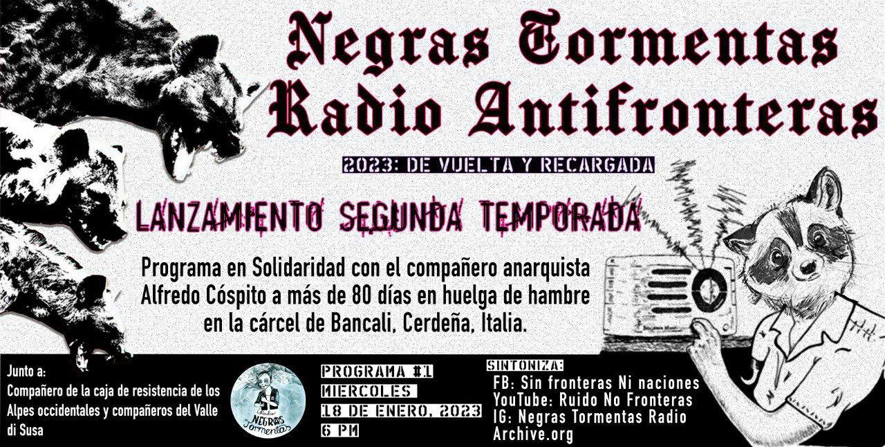 Negras Tormentas Radio: Trasmisión solidaria con Alfredo el miércoles 18 enero