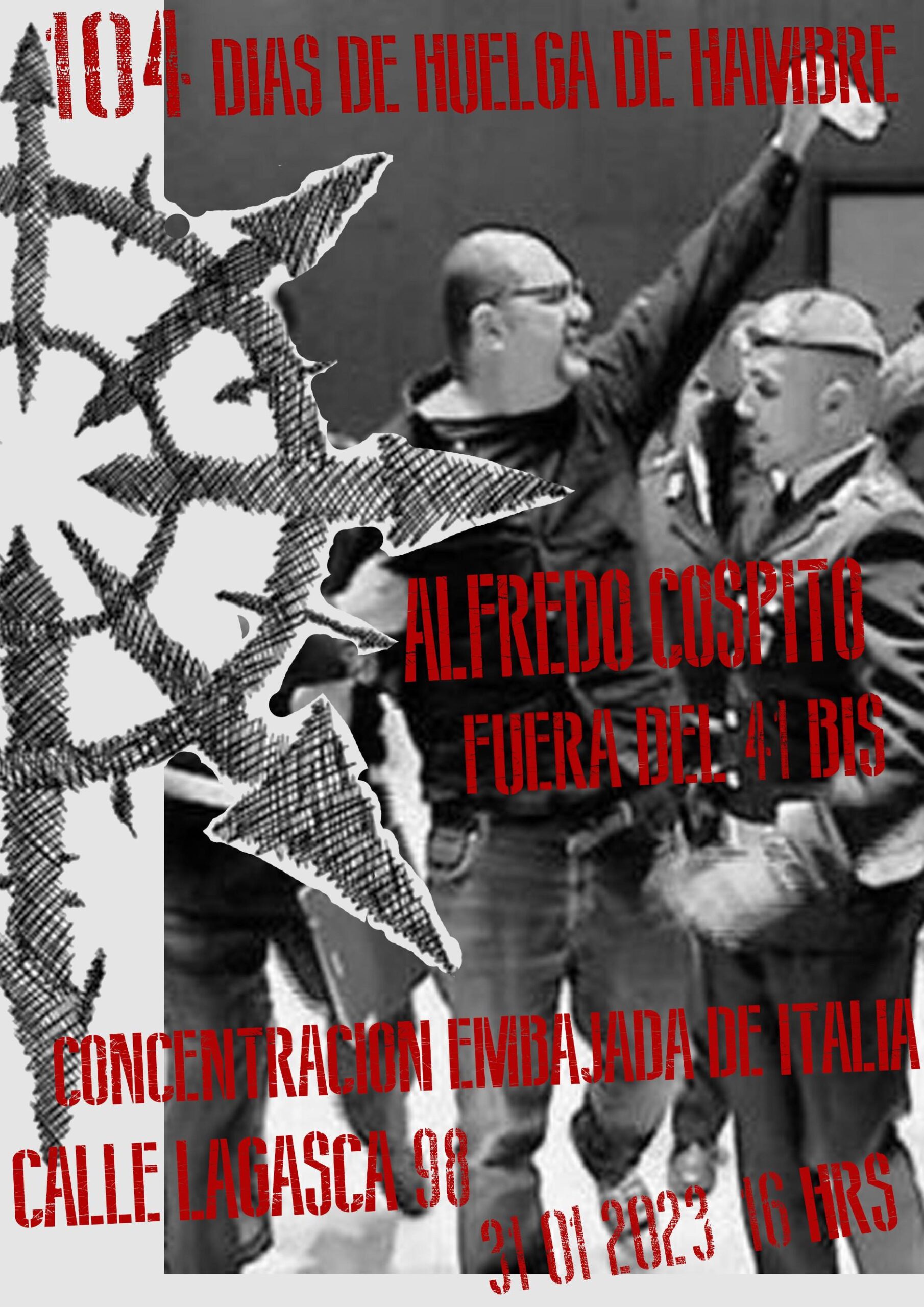 Madrid: 31 enero 2023, concentración en la embajada italiana