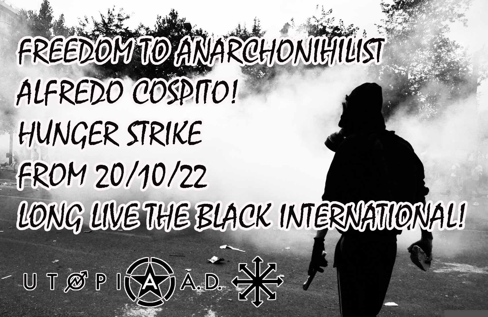 Grecia: Call for cathering in solidarity with the anarcho-nihilist Alfredo Cospito who is on hunger strike from 20/10/2022