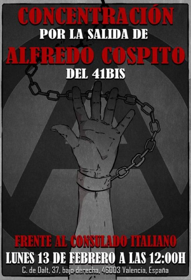 Valencia: Concentración frente al cosulado italiano – lunes 13 febrero