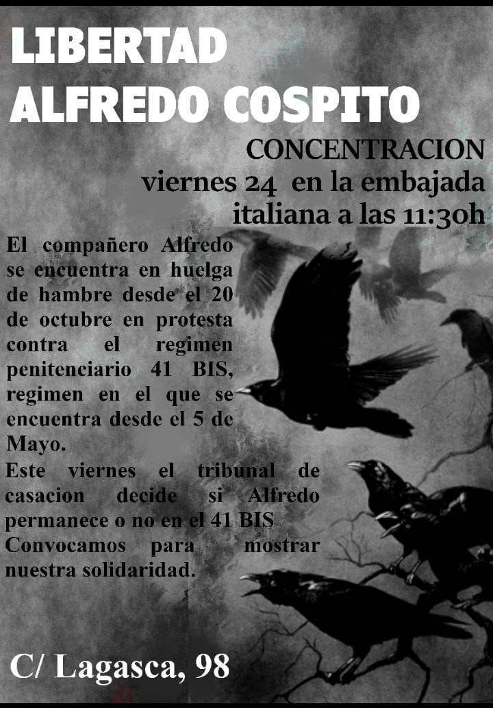 Madrid: concentración en la Embajada italiana el 24 de febrero a las 11.30