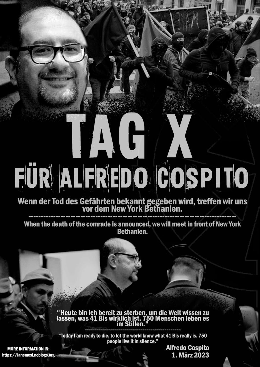 Llamamiento internacional: Iluminemos la noche en solidaridad con Alfredo Cospito