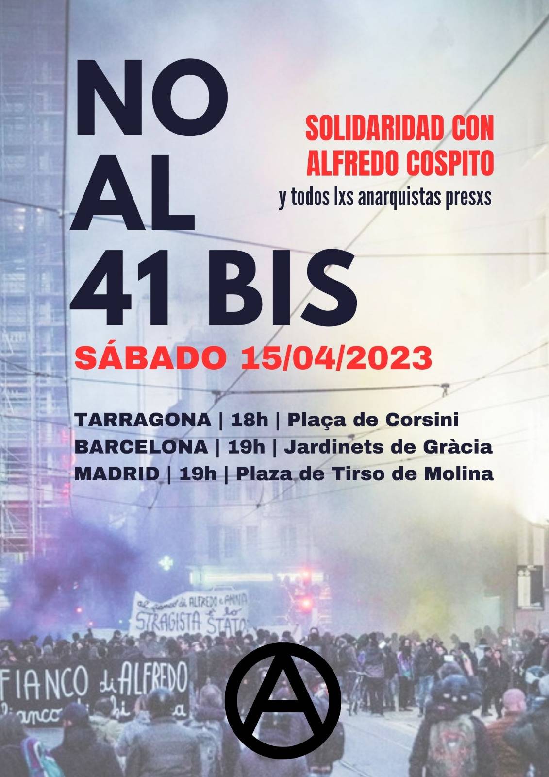 Movilizaciones en Tarragona, Barcelona y Madrid el sábado 15 de abril de 2023