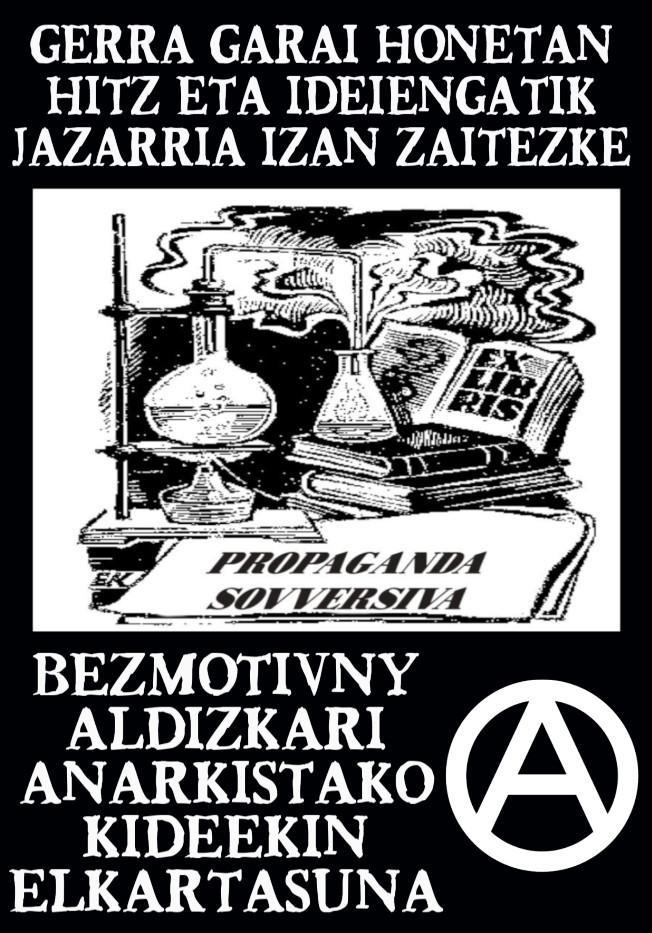 Euskal Herria: pegatina y cartel en solidaridad con Bezmotivny